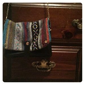 Chic chain purse with Hispanic tones and textures